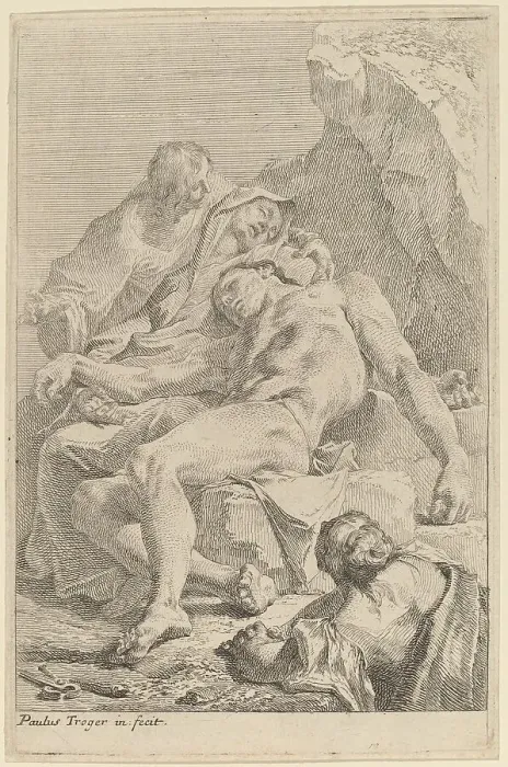 Framed Print : Pietà, 1720s. Creator: Paul Troger Framed Print : Pietà, 1720s. Creator: Paul Troger
