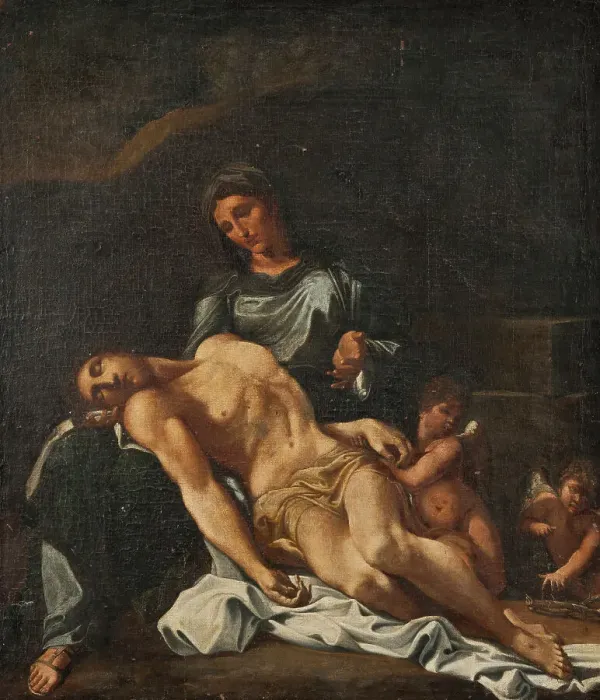 Framed Print : Pieta, 18th century. Creator: After Annibale Carracci (1560-1609) Framed Print : Pieta, 18th century. Creator: After Annibale Carracci (1560-1609)
