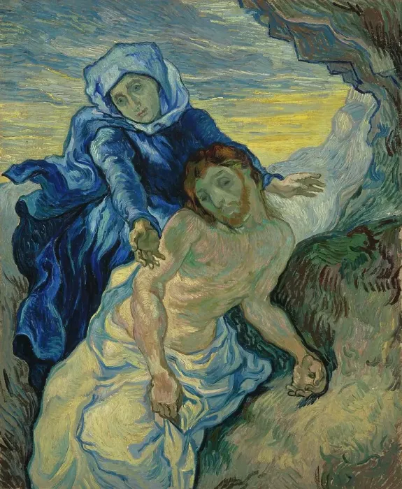 Framed Print : Pietà (after Delacroix), 1889. Creator: Gogh, Vincent, van (1853-1890) Framed Print : Pietà (after Delacroix), 1889. Creator: Gogh, Vincent, van (1853-1890)