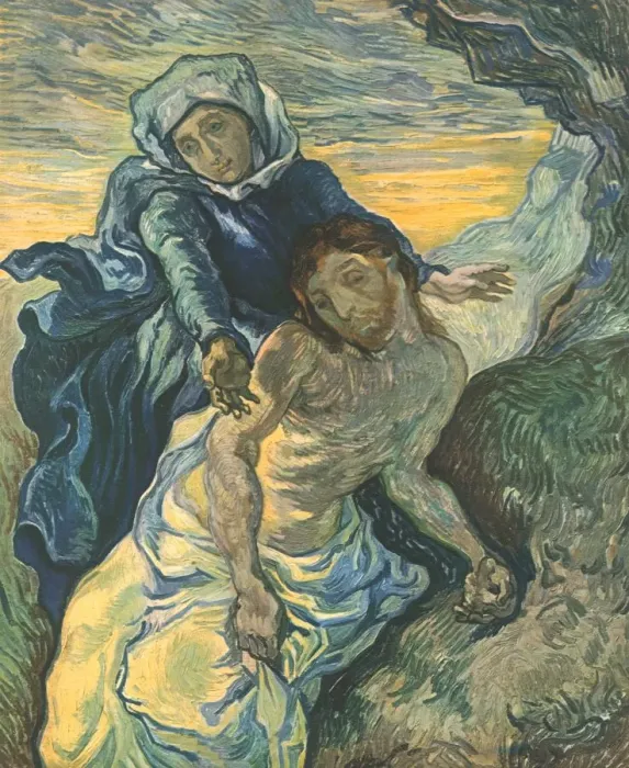 Framed Print : Pieta (after Delacroix), September 1889, (1947). Creator: Vincent van Gogh