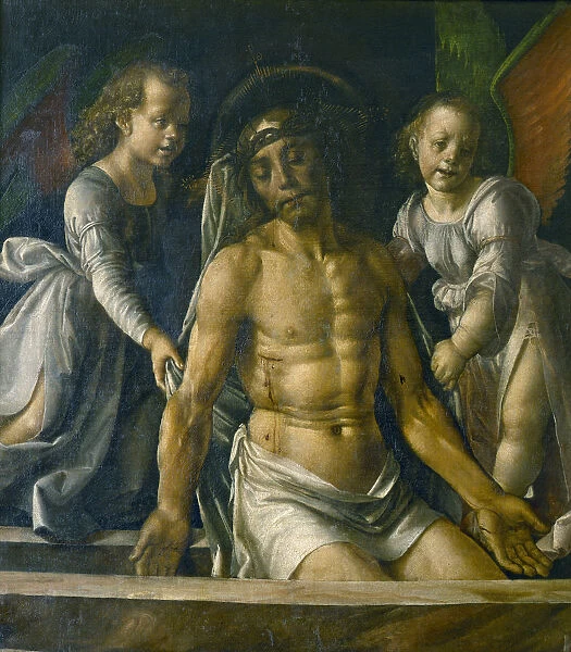 Pieta with two angels, 1480. Creator: Berruguete, Pedro (1450-1503)