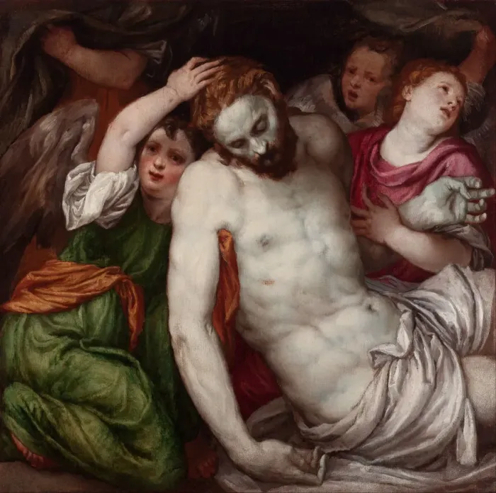 Framed Print : Pieta with Angels. Artist: Sustris, Lambert (1515 / 20-after 1591) Framed Print : Pieta with Angels. Artist: Sustris, Lambert (1515 / 20-after 1591)