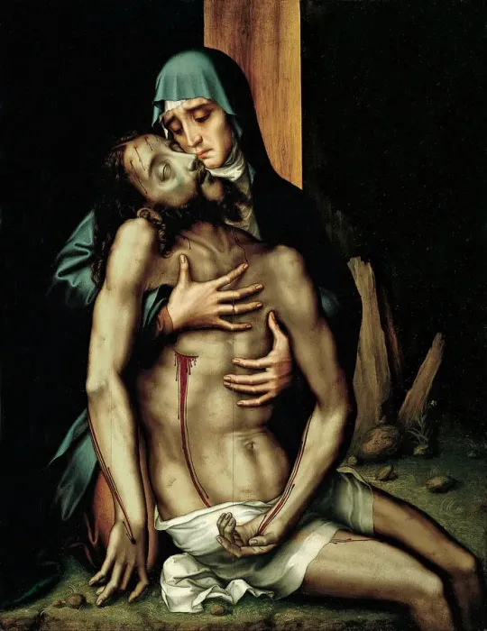 Framed Print : Pieta. Artist: Morales, Luis, de (1509 / 20-1586) Framed Print : Pieta. Artist: Morales, Luis, de (1509 / 20-1586)
