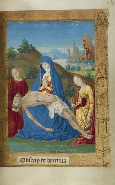 Framed Print : The Pieta; Book of Hours, 1478. Creator: Master of Guillaume Lambert Framed Print : The Pieta; Book of Hours, 1478. Creator: Master of Guillaume Lambert