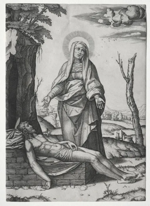 Framed Print : The Pieta. Creator: Marcantonio Raimondi (Italian, 1470 / 82-1527 / 34) Framed Print : The Pieta. Creator: Marcantonio Raimondi (Italian, 1470 / 82-1527 / 34)