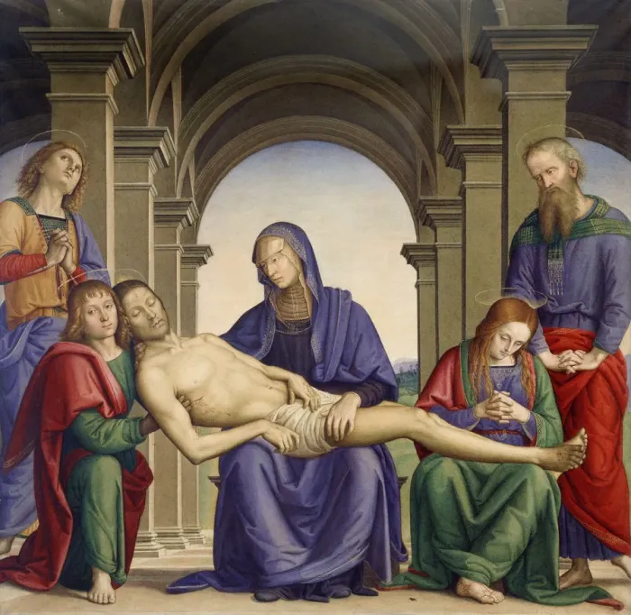Framed Print : Pieta. Perugino (ca. 1450-1523). Found in the collection of the Regional I