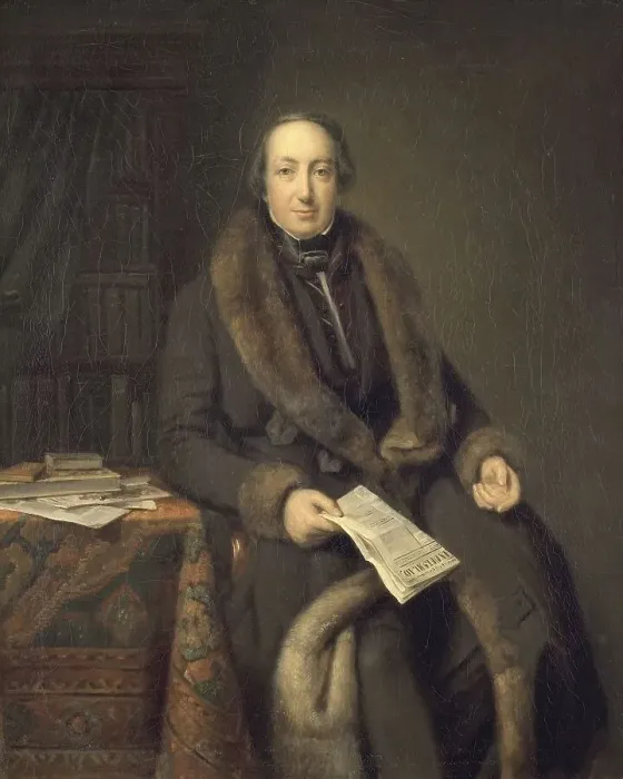 Framed Print : Pieter Arnold Diederichs, bookseller, founder of the Algemeen Handelsblad newspaper, 1850-1860. Creator: Johan Georg Schwartze Framed Print : Pieter Arnold Diederichs, bookseller, founder of the Algemeen Handelsblad newspaper, 1850-1860. Creator: Johan Georg Schwartze