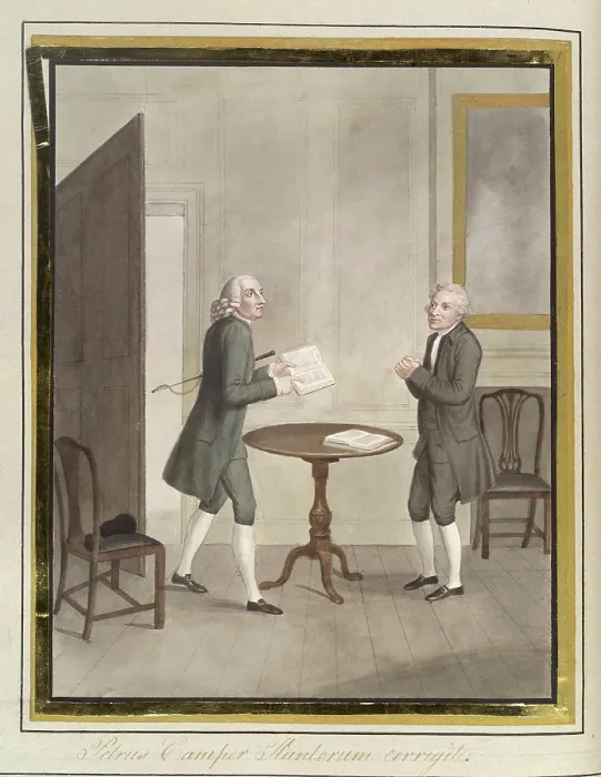 Framed Print : Pieter Camper correcting John Hunter's paper on the hawk, 1822. Creator: Jesse Foot. Pieter Camper correcting John Hunter's paper on the hawk, 1822. Creator: Jesse Foot Framed Print : Pieter Camper correcting John Hunter's paper on the hawk, 1822. Creator: Jesse Foot. Pieter Camper correcting John Hunter's paper on the hawk, 1822. Creator: Jesse Foot