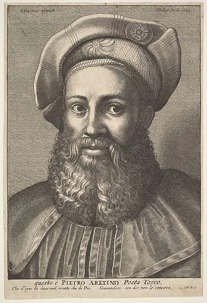Pietro Aretino, 1640. Creator: Wenceslaus Hollar
