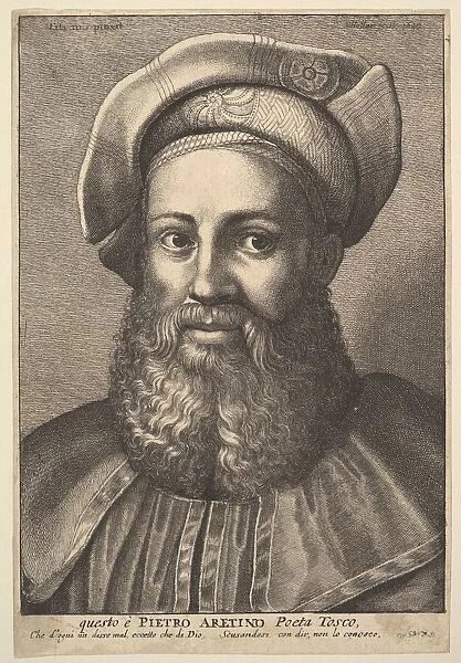 Pietro Aretino, 1647. Creator: Wenceslaus Hollar