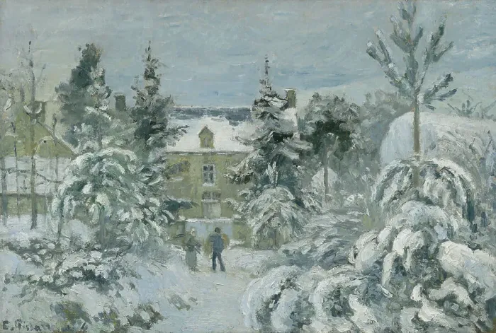 Framed Print : Piette's House At Montfoucault, 1874. Creator: Camille Pissarro Framed Print : Piette's House At Montfoucault, 1874. Creator: Camille Pissarro