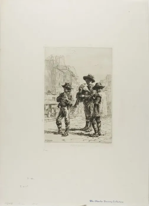 Framed Print : Pifferari, c. 1865. Creator: Charles Emile Jacque Framed Print : Pifferari, c. 1865. Creator: Charles Emile Jacque