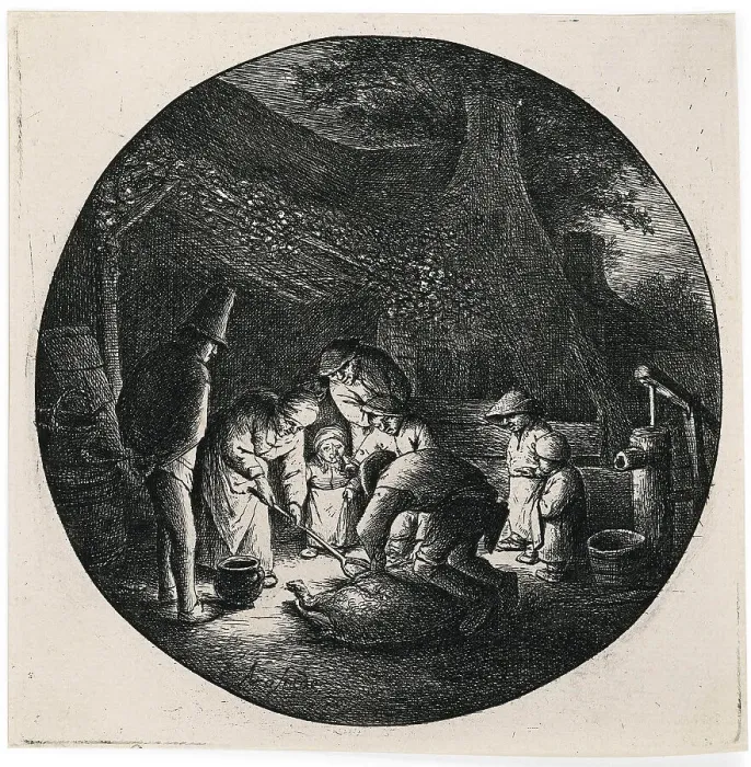 Framed Print : The pig slaughtering, c1642. Creator: Ostade; Adriaen Jansz; van (1610-1685) Framed Print : The pig slaughtering, c1642. Creator: Ostade; Adriaen Jansz; van (1610-1685)