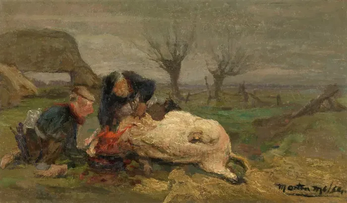 Framed Print : The Pig Slaughterman, c1890-1940. Creator: Marten Melsen Framed Print : The Pig Slaughterman, c1890-1940. Creator: Marten Melsen