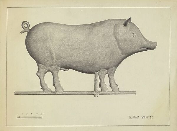 Pig Weather Vane, c. 1937. Creator: Salvatore Borrazzo