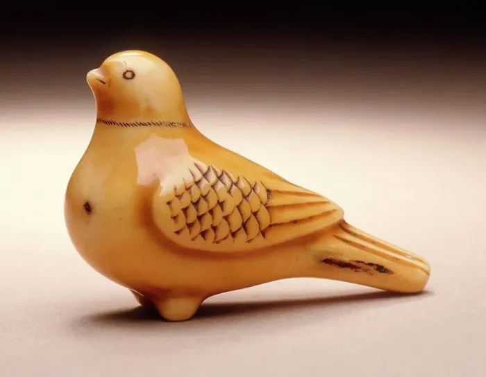 Framed Print : Pigeon-Shaped Flute, Mid-19th century. Creator: Ohara Mitsuhiro Framed Print : Pigeon-Shaped Flute, Mid-19th century. Creator: Ohara Mitsuhiro