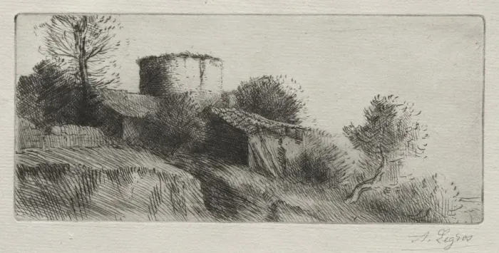 Framed Print : Pigeon Tower. Creator: Alphonse Legros (French, 1837-1911) Framed Print : Pigeon Tower. Creator: Alphonse Legros (French, 1837-1911)