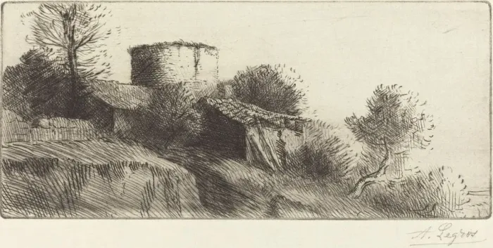 Framed Print : Pigeon Tower (La tour aux pigeons). Creator: Alphonse Legros Framed Print : Pigeon Tower (La tour aux pigeons). Creator: Alphonse Legros