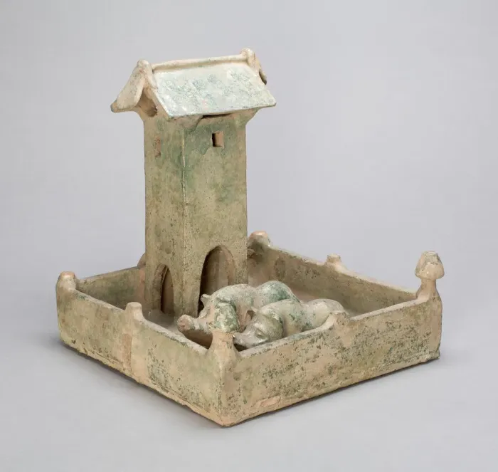Framed Print : Pigsty with Tower, Eastern Han dynasty (A. D. 25-220). Creator: Unknown Framed Print : Pigsty with Tower, Eastern Han dynasty (A. D. 25-220). Creator: Unknown