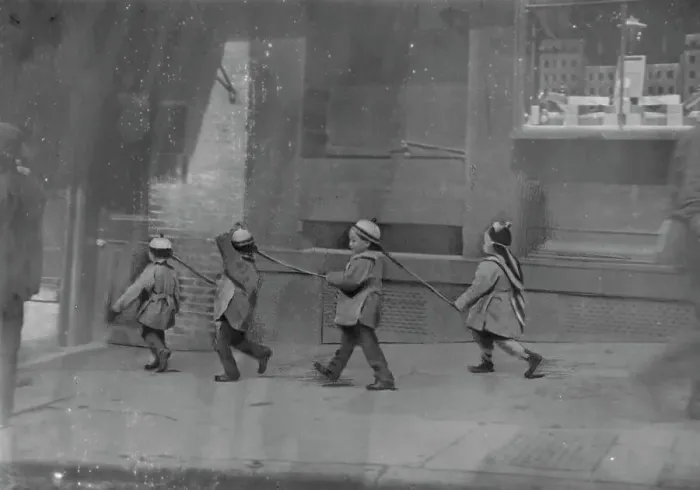 Framed Print : Pigtail parade, Chinatown, San Francisco, between 1896 and 1906. Creator: Arnold Genthe Framed Print : Pigtail parade, Chinatown, San Francisco, between 1896 and 1906. Creator: Arnold Genthe