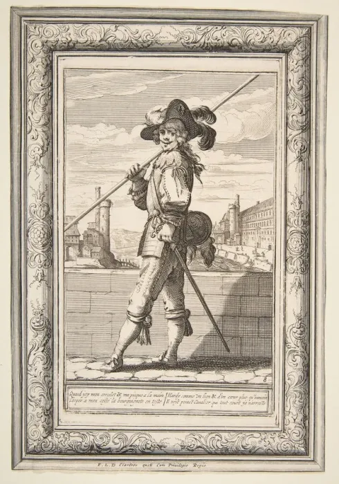 Framed Print : A Pikeman, 1632. Creator: Abraham Bosse Framed Print : A Pikeman, 1632. Creator: Abraham Bosse