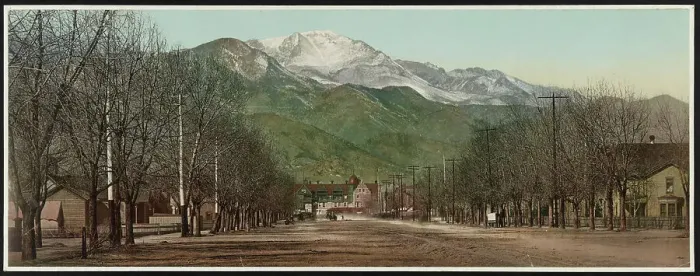 Framed Print : Pike's Peak Avenue, Colorado Springs, Colorado, c1898. Creator: William H. Jackson Framed Print : Pike's Peak Avenue, Colorado Springs, Colorado, c1898. Creator: William H. Jackson