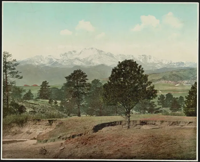 Framed Print : Pike's Peak, Colorado, c1899. Creator: William H. Jackson Framed Print : Pike's Peak, Colorado, c1899. Creator: William H. Jackson