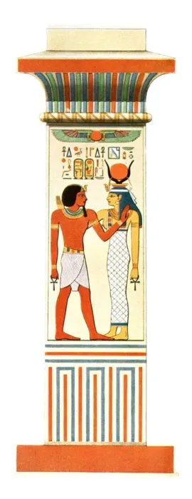 Framed Print : Pilaster from the Amun-Re Temple of Amenophis III at Karnak, Egypt, (1928). Creator: Unknown Framed Print : Pilaster from the Amun-Re Temple of Amenophis III at Karnak, Egypt, (1928). Creator: Unknown