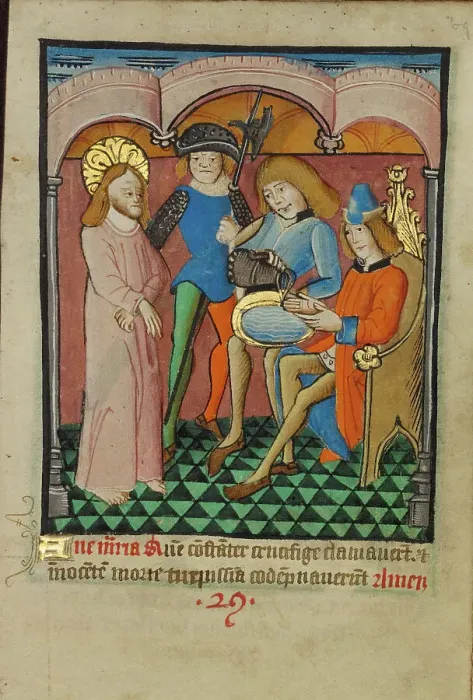 Framed Print : Pilate Washing His Hands, about 1480-1490. Creator: Unknown Framed Print : Pilate Washing His Hands, about 1480-1490. Creator: Unknown