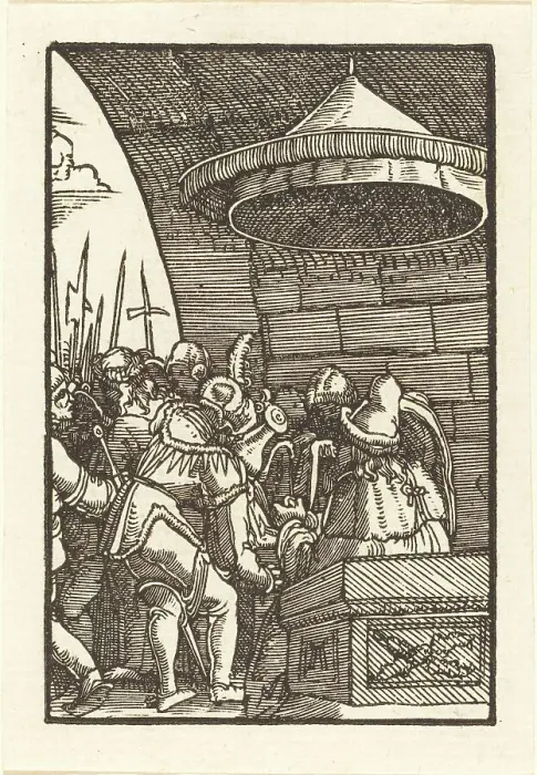 Framed Print : Pilate Washing His Hands, c. 1513. Creator: Albrecht Altdorfer Framed Print : Pilate Washing His Hands, c. 1513. Creator: Albrecht Altdorfer