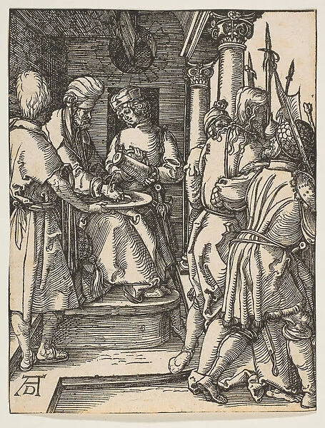 Pilate Washing His Hands, from The Small Passion, ca. 1509. Creator: Albrecht Durer