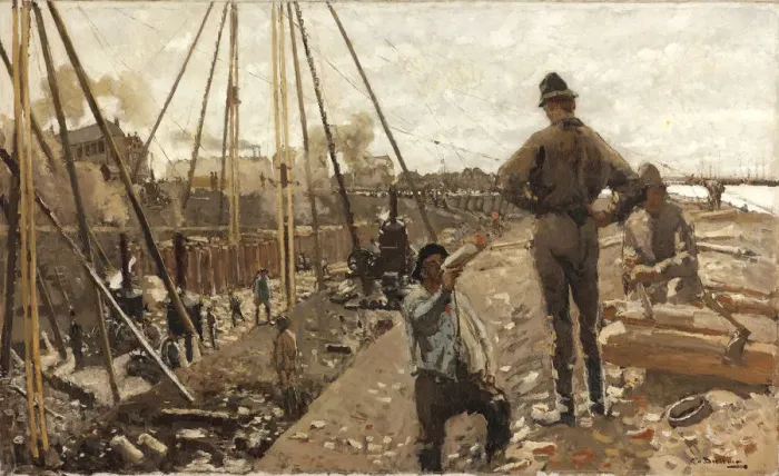 Framed Print : The pile driving on the Van Diemenstraat in Amsterdam, 1897 Framed Print : The pile driving on the Van Diemenstraat in Amsterdam, 1897