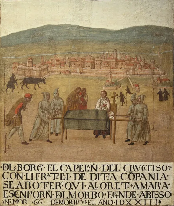 Framed Print : Pilgrimage of the Compagnia del Crocifisso to Loreto, First Half of 16th cen Creator Framed Print : Pilgrimage of the Compagnia del Crocifisso to Loreto, First Half of 16th cen Creator