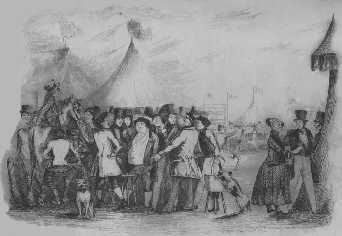 Framed Print : Pilgrims of Hampton Races, c1839. Artist: Pierce Egan the Elder Framed Print : Pilgrims of Hampton Races, c1839. Artist: Pierce Egan the Elder