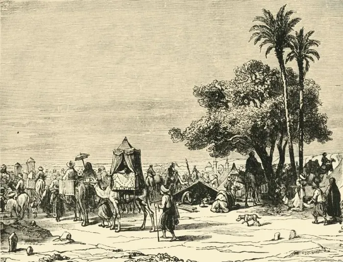 Framed Print : Pilgrims Journeying to Mecca, 1890. Creator: Unknown Framed Print : Pilgrims Journeying to Mecca, 1890. Creator: Unknown