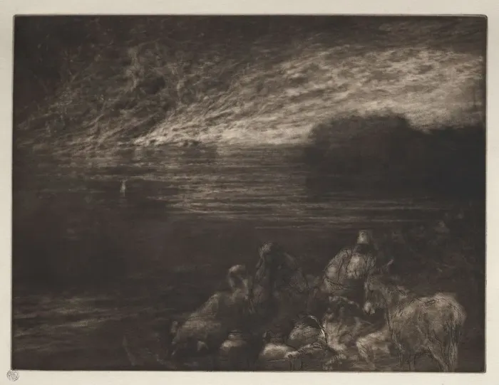 Framed Print : The Pillar of Salt. Creator: Francis Seymour Haden (British, 1818-1910) Framed Print : The Pillar of Salt. Creator: Francis Seymour Haden (British, 1818-1910)