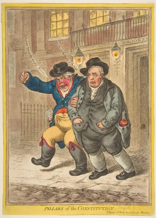 Framed Print : Pillars of the Constitution, February 1, 1809. Creator: James Gillray Framed Print : Pillars of the Constitution, February 1, 1809. Creator: James Gillray