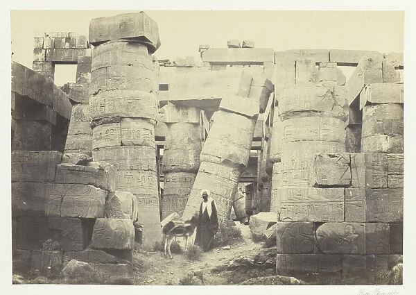 Pillars in the Great Hall, Karnac, 1857. Creator: Francis Frith