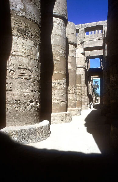 Pillars in the Great Hypostyle Hall, Temple of Amun, Karnak, Egypt, 14th-13th century BC