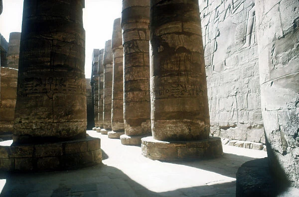 Pillars in the Great Hypostyle Hall, Temple of Amun, Karnak, Egypt, 14th-13th century BC