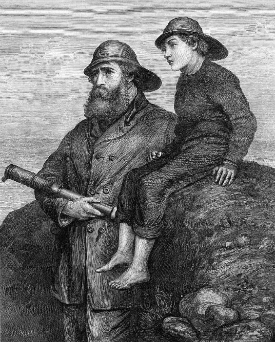 Framed Print : A Pilot on the Look Out, by A. H. Marsh, 1871. Creator: William Hollidge Framed Print : A Pilot on the Look Out, by A. H. Marsh, 1871. Creator: William Hollidge