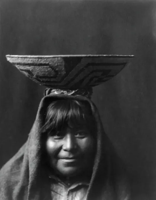 Framed Print : Pima matron, c1907. Creator: Edward Sheriff Curtis Framed Print : Pima matron, c1907. Creator: Edward Sheriff Curtis