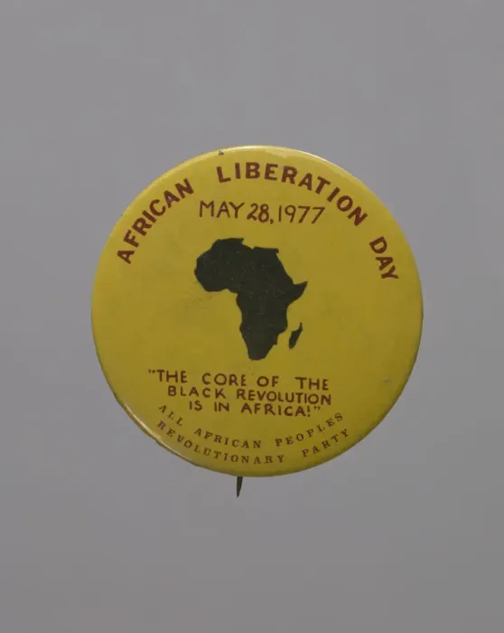 Framed Print : Pinback button promoting African Liberation Day, 1977. Creator: Unknown Framed Print : Pinback button promoting African Liberation Day, 1977. Creator: Unknown