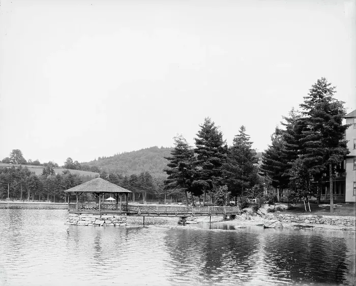 Framed Print : Pine Grove Springs Hotel, Lake Spofford, N.H. between 1900 and 1910. Creator: Unknown Framed Print : Pine Grove Springs Hotel, Lake Spofford, N.H. between 1900 and 1910. Creator: Unknown