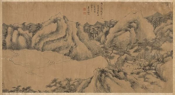 Pine-shaded Monastery on a Cloudy Mountain, late 1700s. Creator: Gu Chao (Chinese
