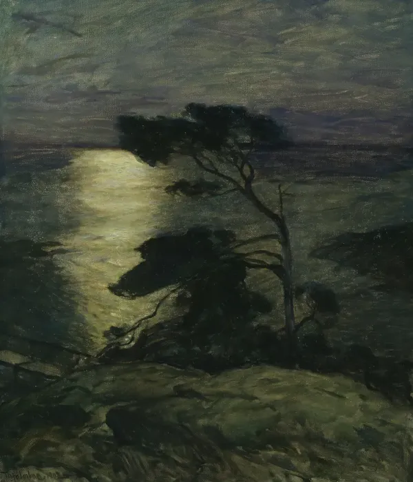 Framed Print : Pine Tree on the Coast in Moonlight, 1902. Creator: Thorolf Holmboe Framed Print : Pine Tree on the Coast in Moonlight, 1902. Creator: Thorolf Holmboe