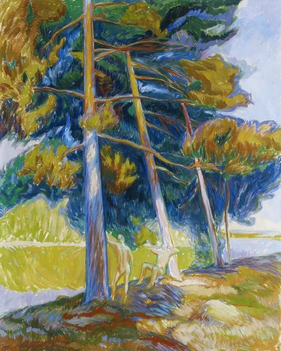 Framed Print : Pines on the Shore, 1912. Creator: Yrjö Aleksander Ollila Framed Print : Pines on the Shore, 1912. Creator: Yrjö Aleksander Ollila