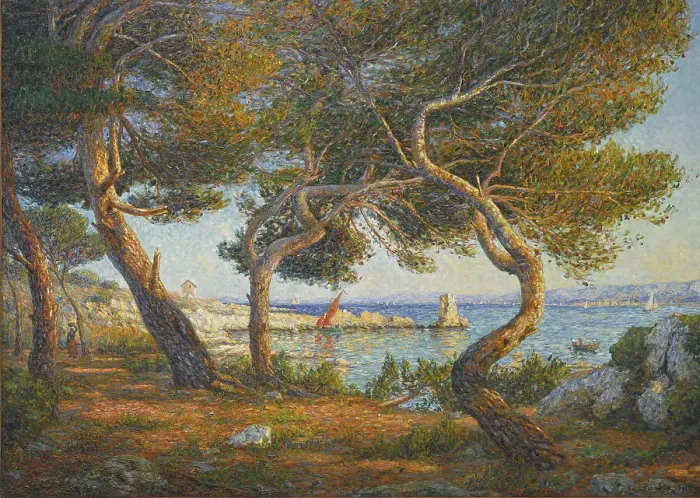Framed Print : Pines, Sunlight Effect on the Island of Saint-Honorat, near Cannes, 1906. Creator: Picabia, Francis (1879-1953) Framed Print : Pines, Sunlight Effect on the Island of Saint-Honorat, near Cannes, 1906. Creator: Picabia, Francis (1879-1953)