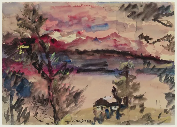 Framed Print : Pink Clouds, Walchensee, 1921. Creator: Lovis Corinth Framed Print : Pink Clouds, Walchensee, 1921. Creator: Lovis Corinth