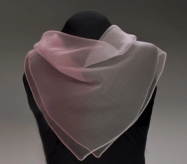 Pink ombre gauze handkerchief from Maes Millinery Shop, 1941-1994. Creator: Unknown